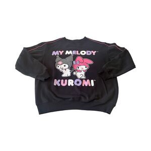 MY MELODY KUROMI SANRIO Women Medium Black Graphic Print Crewneck Sweatshirt